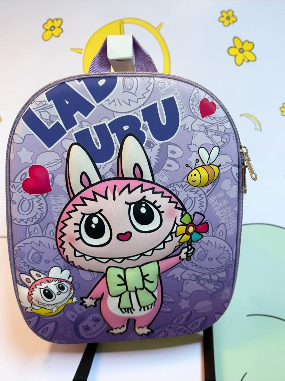 NWOT Purple Kids Backpack with Cute Character unbranded